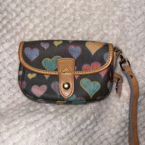 Dooney & Bourke Heart Pattern Wristlet Clutch